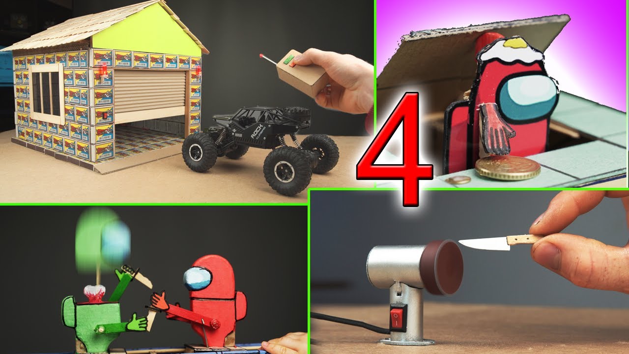 How to make cardboard things. 4 Incredible Crafts from cardboard and improvised items
