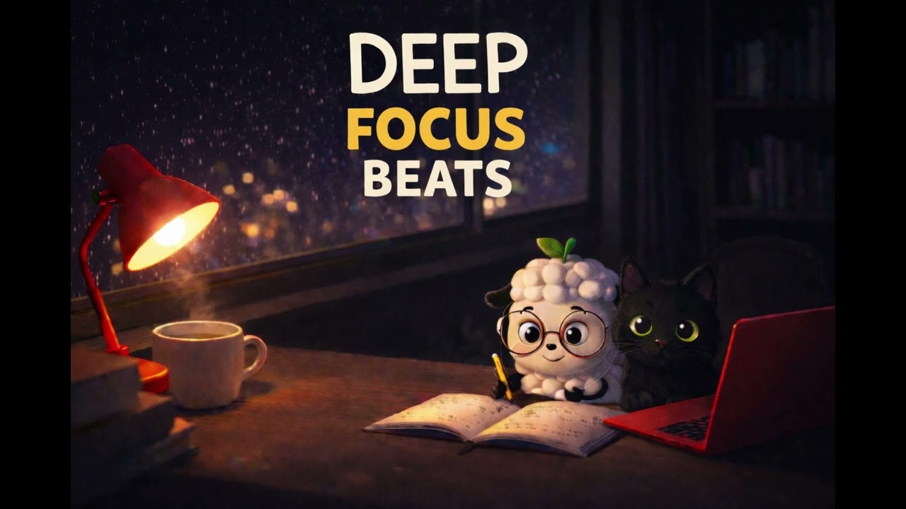Deep Focus Lofi – Beats for Studying with red note book-2hour