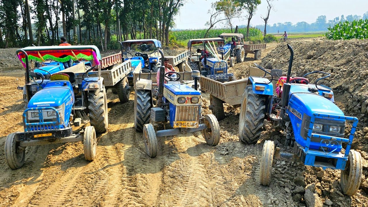 New Jcb 3dx Backhoe And Tractor Stuck in Mud And Stunt Sonalika Sikandar Swaraj 744 Fe John Deere