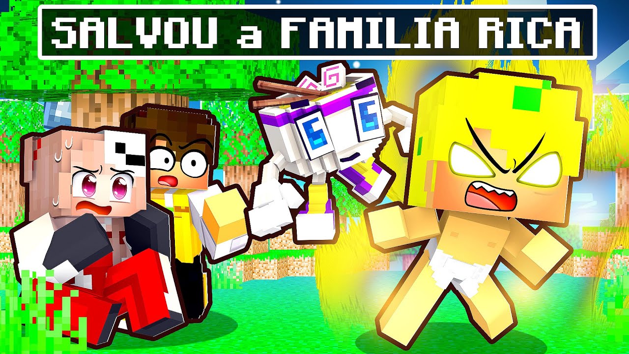 O BEBÊ com PODERES de MACARRÃO salvou a FAMÍLIA RICA no Minecraft