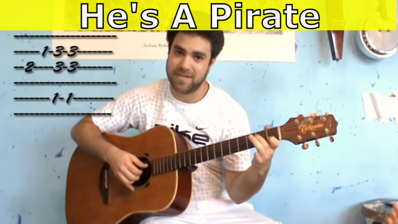 Fingerstyle Tutorial: He's A Pirate (Pirates of the Caribbean) - Guitar Lesson w/ TAB
