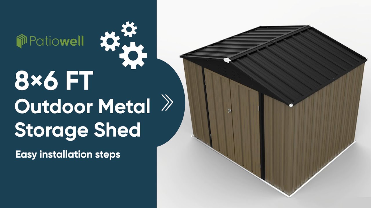 Patiowell Storage Shed - 8' x 6' FT Assembly
