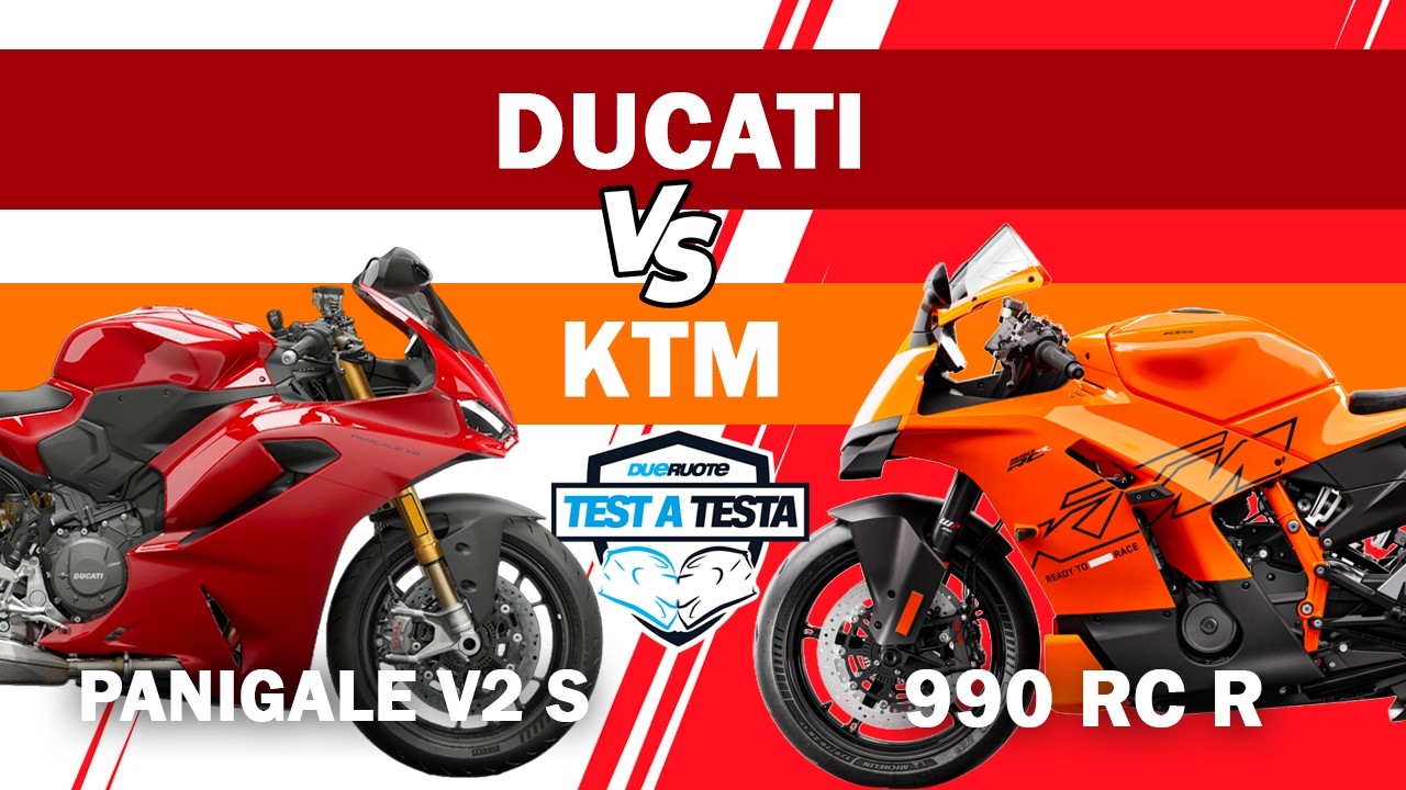 Ducati Panigale V2 S contro KTM 990 RC R - Test a Testa #33