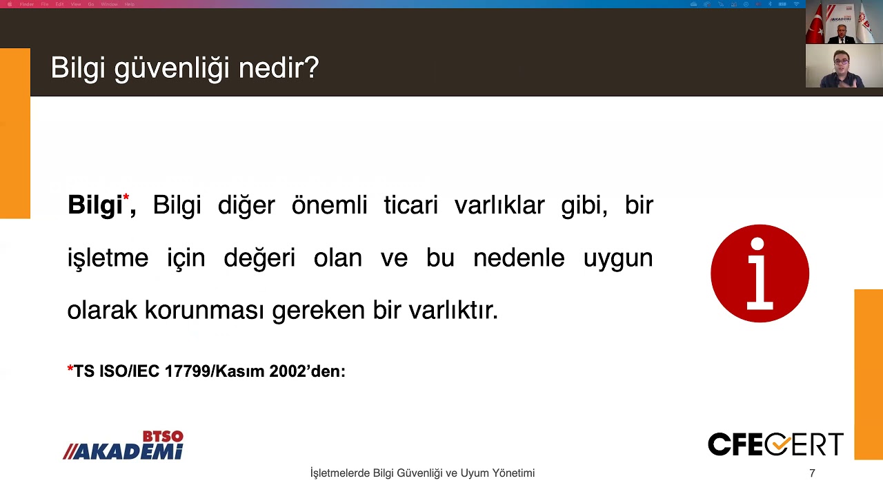 BTSO Akademi- İşletmelerde Bilgi Güvenliği ve Uyum Yönetimi Eğitimi