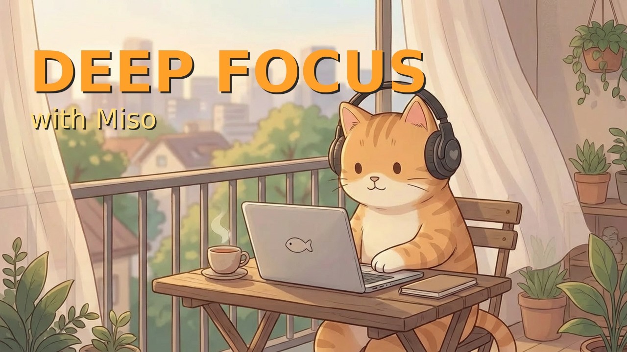 Lofi Study Beats 🐱 Cozy Balcony Work Music | Deep Focus Session