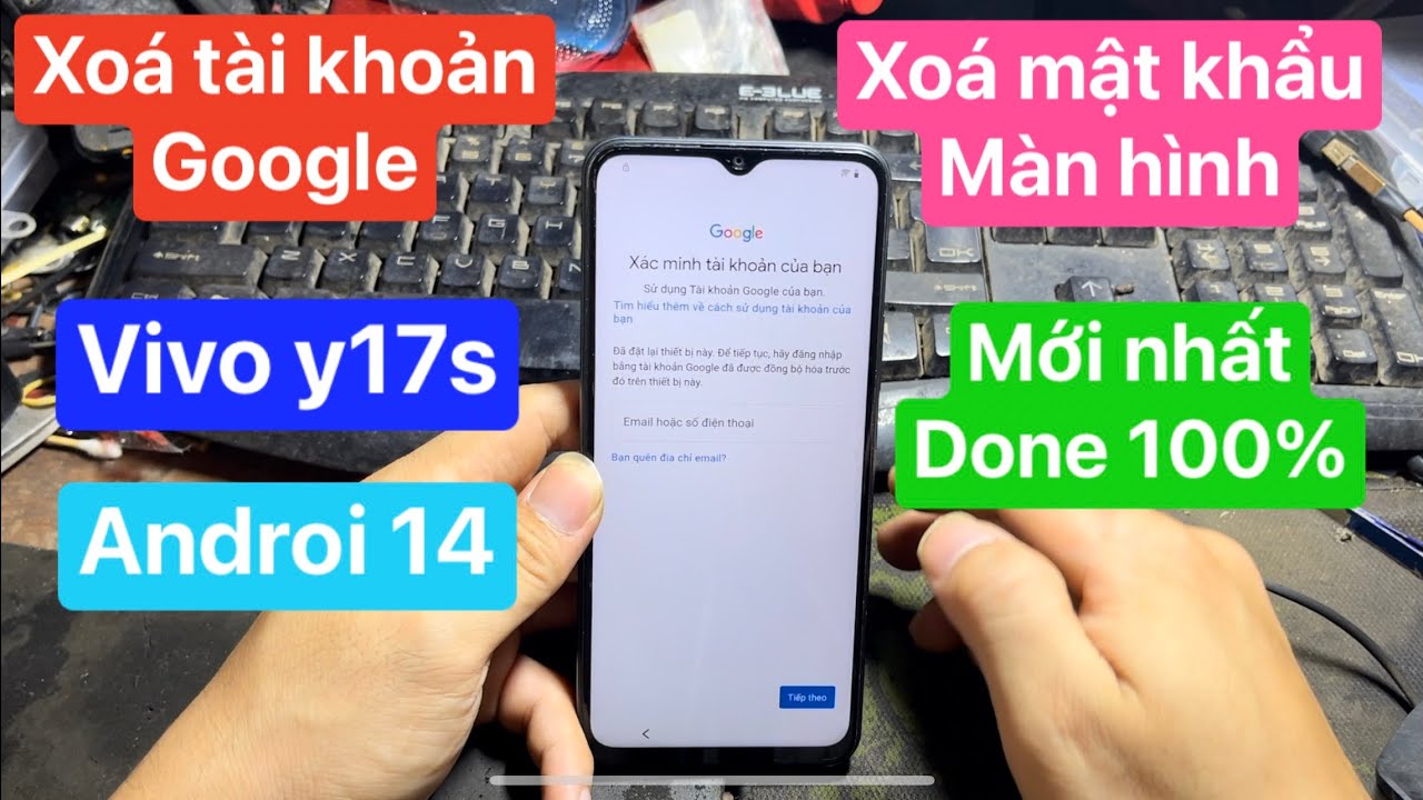 Xoá xác minh tài khoản google vivo y17s  androi 14 | xoá mật khẩu màn hình | frp bypass vivo y17s