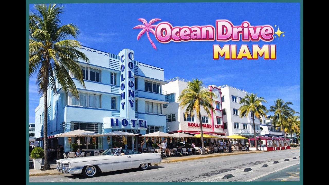 Ocean Drive, Miami 🌴 | Pastel Art Deco in the Morning Light