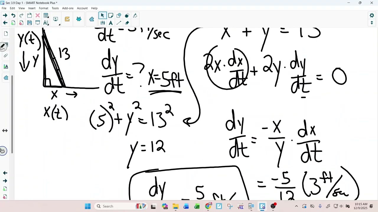 Sec 3.9 Related Rates Part 2