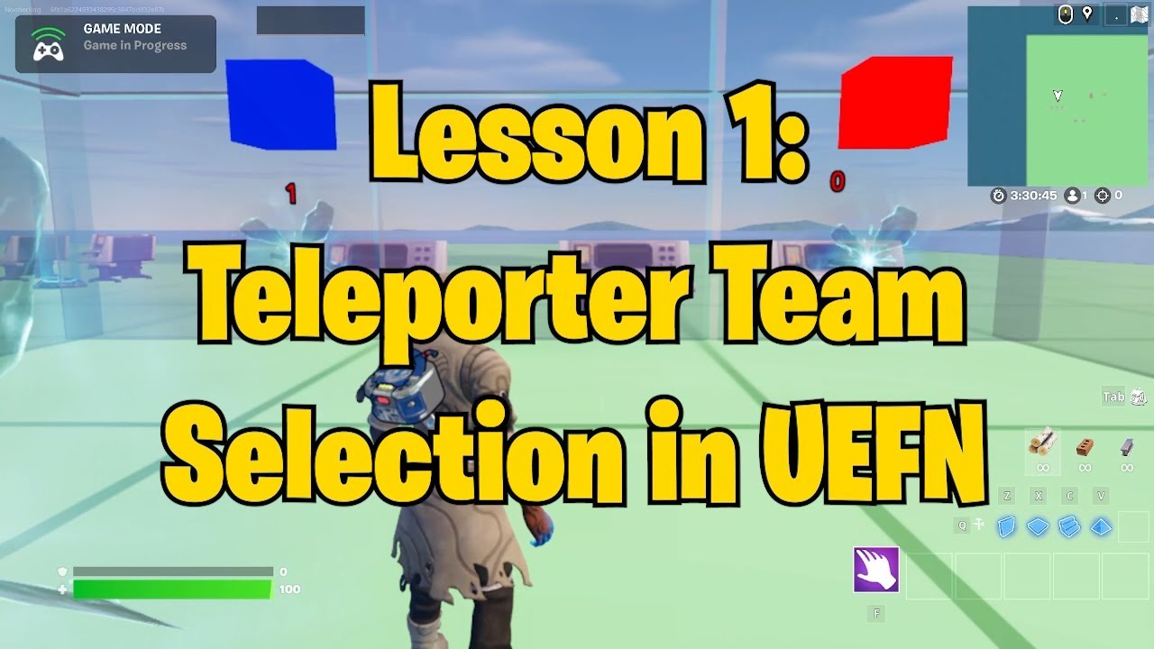 How to build a team selection interface in UEFN and Verse using teleporters - Lesson One