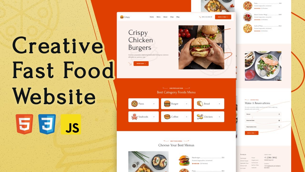 How to Build A Delicious Fast Food Website Using HTML CSS JavaScript