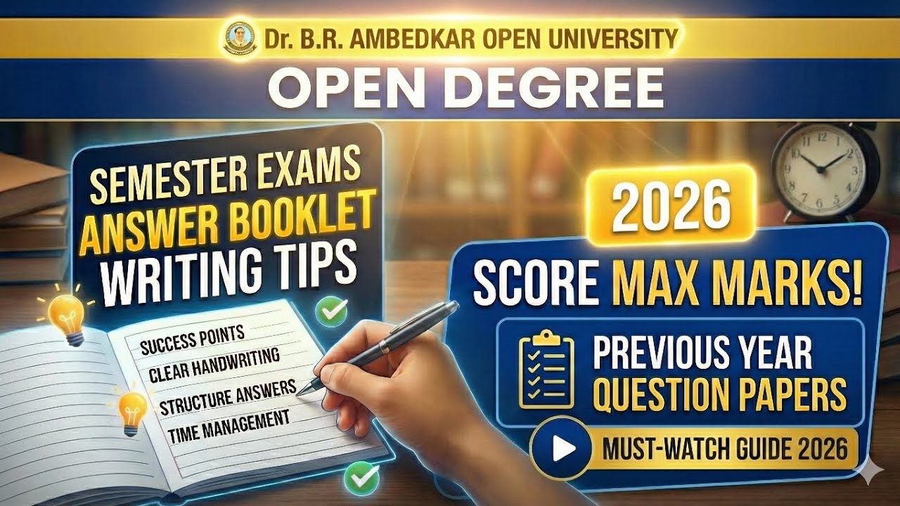 Dr BR Ambedkar open University in Telugu #answer writing tips #exam #2026#previousyearquestions 