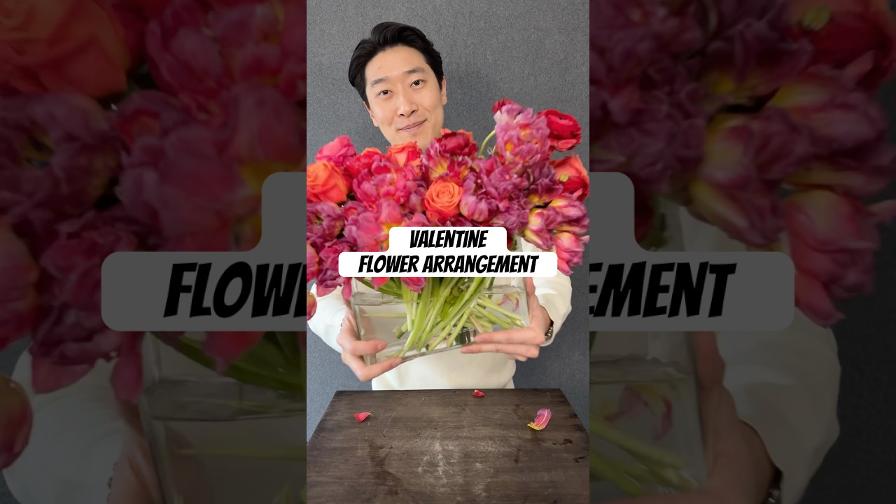 Valentine flower arrangement diy #flowerarrangement #bouquet