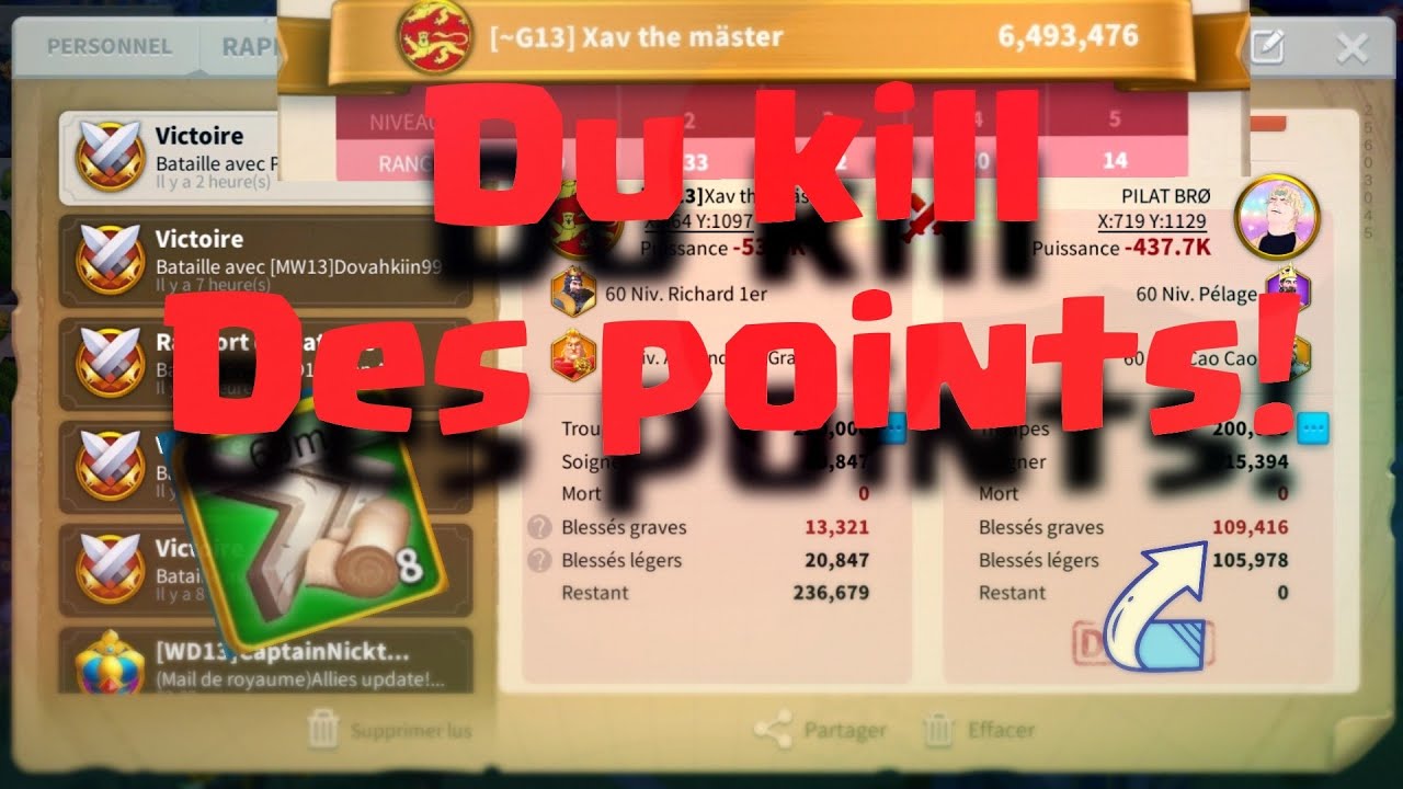 Du kill, Des points ! - Rise of kingdoms FR