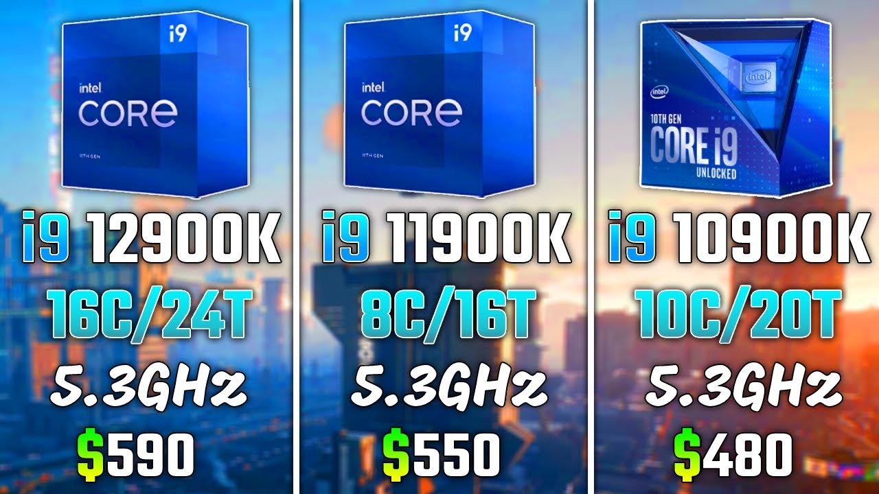 INTEL i9-12900K vs INTEL i9-11900K vs INTEL i9-10900K | Test in 5 Games | 1440p