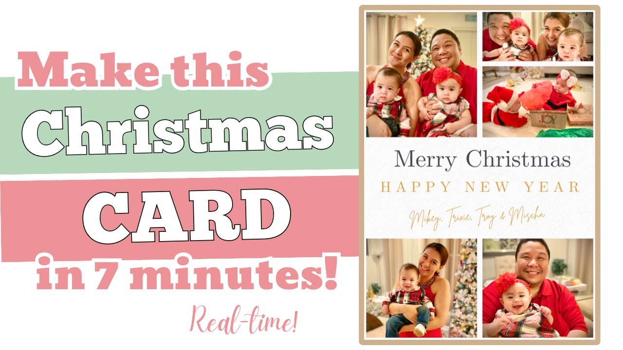 EASY and FREE DIY Family Photo Christmas Card |How to Create Your Own DIY Digital Holiday Cards 2023