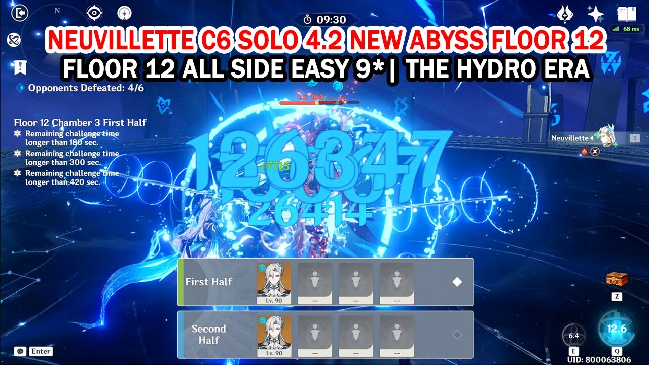 Neuvillette C6 Solo 4.2 New Abyss Floor 12 All Side Easy 9 Star | The Hydro Era