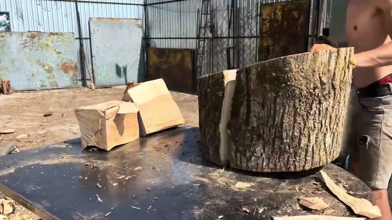 Industrial Wood Splitting – Satisfying and Powerful