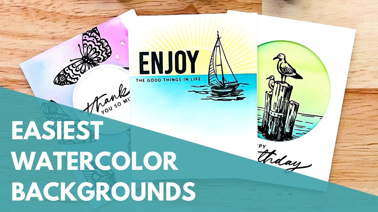 Gina K Designs EASIEST Watercolor Backgrounds Using Dye Inks