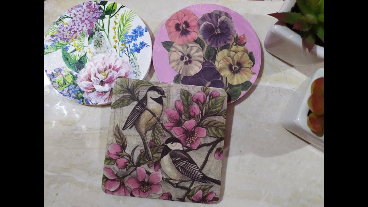 DIY Decoupage Coasters!! For Beginners...