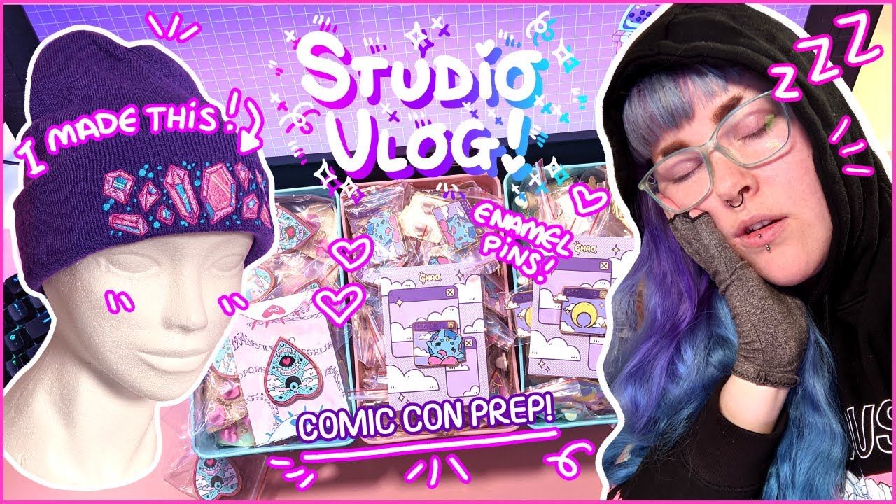 MCM Comic con prep vlog! I'm SO TIRED 😪💜 ♡ STUDIO VLOG 28 ♡ #studiovlog #artistvlog