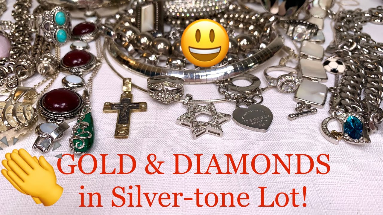 😃👏 10K & 925 in Silver Tone Jewelry Lot! Ep2 #JewelryUnboxing #Silver #Treasure
