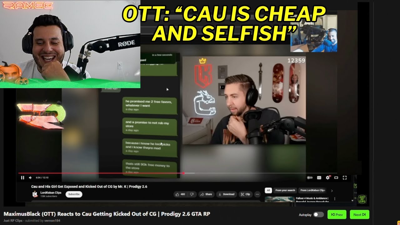 Ramee Reacts to OTT on Cau Getting Kicked Out of CG and More! | Prodigy 2.6 | GTA | CG