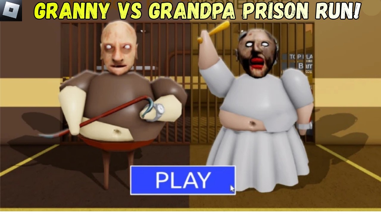 GRANNY VS GRANDPA PRISON RUN! 😱 WALKTHROUGH FULL GAME  #roblox