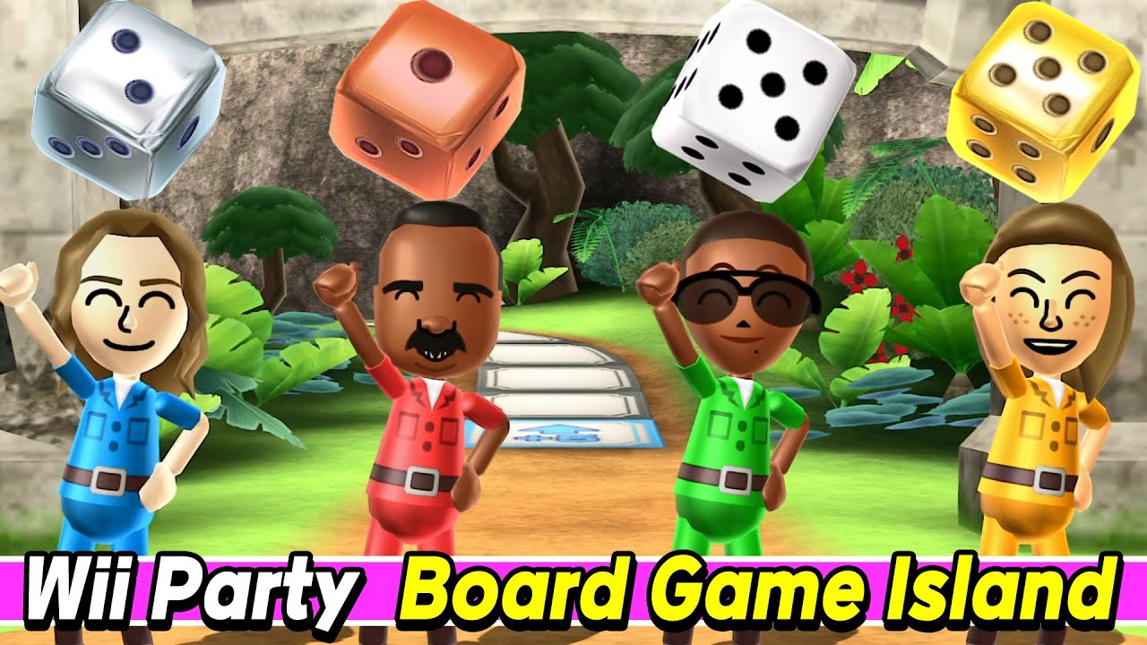 Board Game Island gameplay Molina vs Andy vs Gwen vs Abby | Beginner  com Wii Party Alexgamingtv