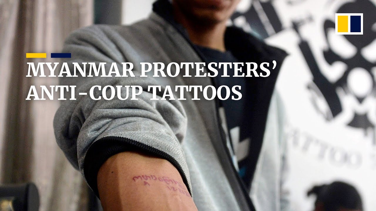 Myanmar protesters turn to tattoos to show resistance against coup