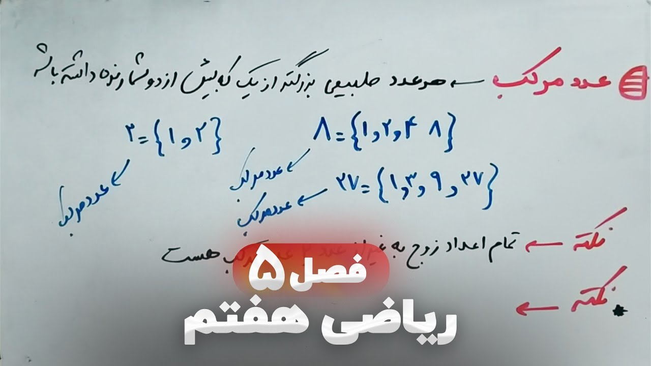 ⭕ ریاضی هفتم فصل پنجم (فصل5) | شمارنده ها و اعداد اول