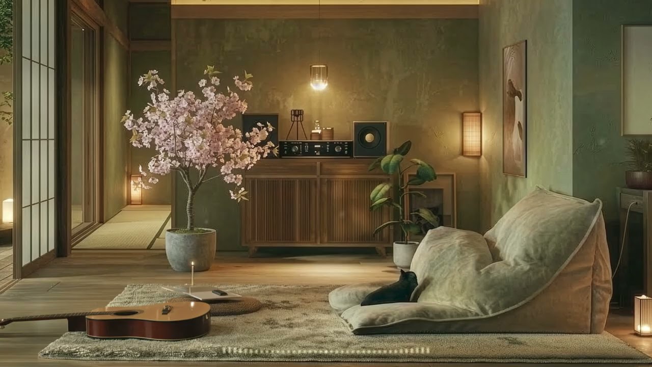 【夜の癒しギター】1日を終える、こころ満たす音。｜読書・勉強・睡眠用｜Relaxing Guitar LoFi BGM【60分】