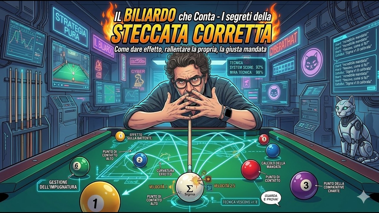 Il Biliardo che Conta - La STECCATA corretta: come dare effetto, rallentare la propria, stop errori!
