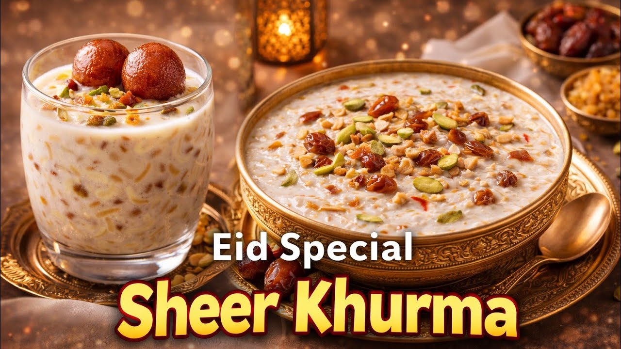 Eid Special Sheer Khurma Recipe | Creamy Sheer Khurma with Gulab Jamun | Eid Dessert Recipe 