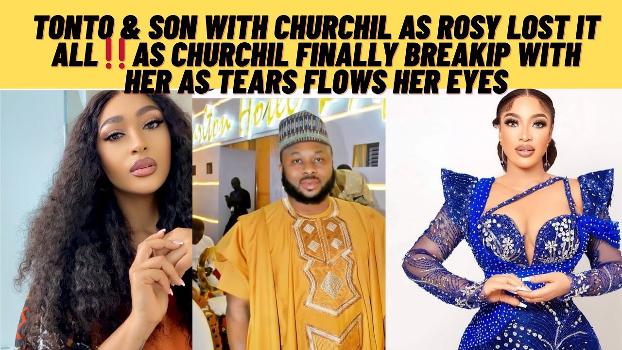 Omo IG on fire tonto  dike and son with churchil as rosy in tears as marriage is over as she lost it