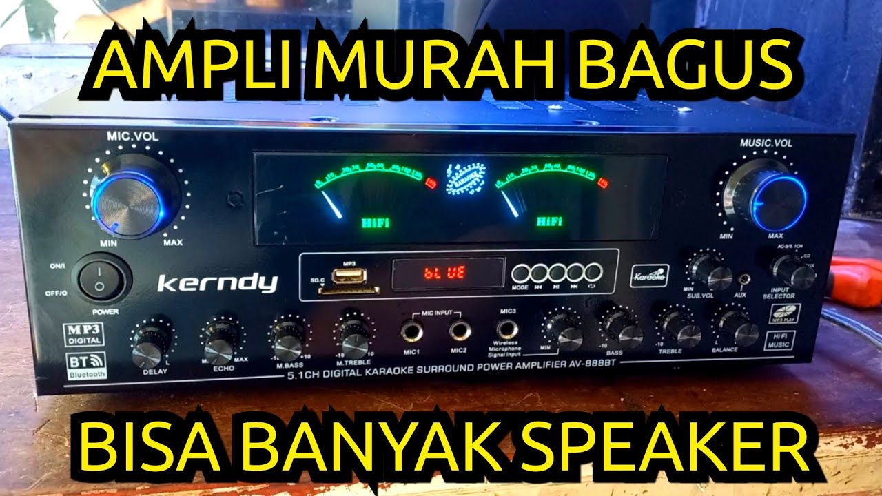 Review amplifier sunbuck kerndy av-888bt home theatre 5.1 subwofer  6 speaker sekaligus