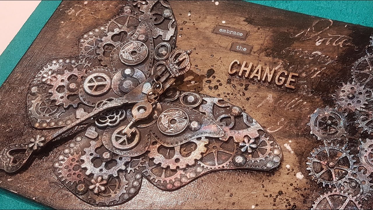 ❤️ Mixed Media Painting- Steampunk Butterfly -for #LetUsStartWithArt