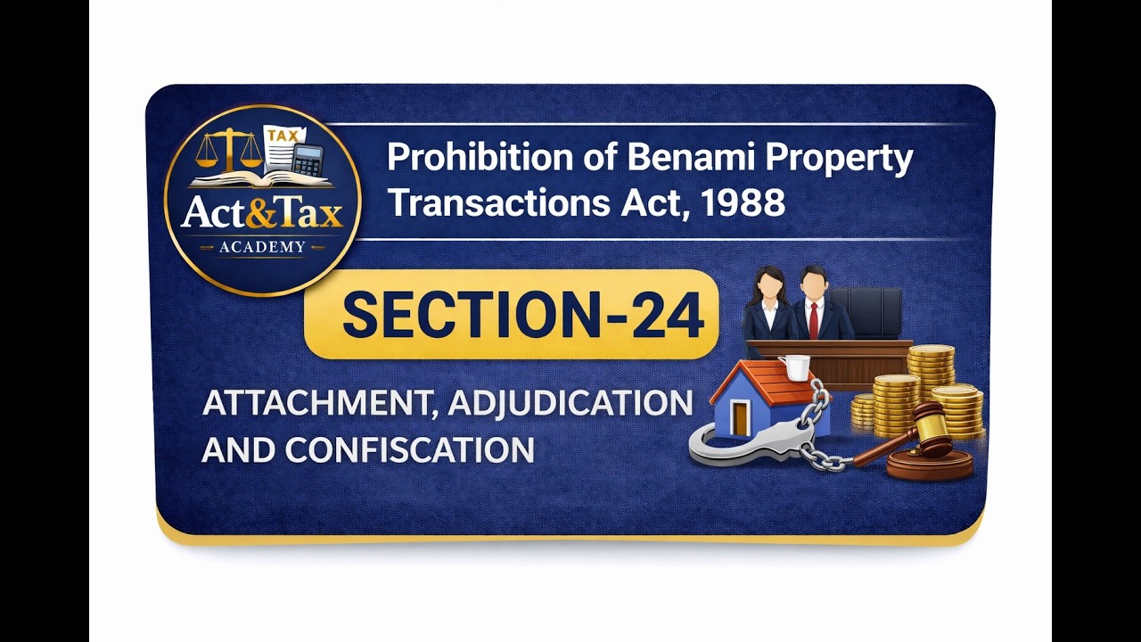 Section 24 :- Notice and attachment of property involved in benami transaction