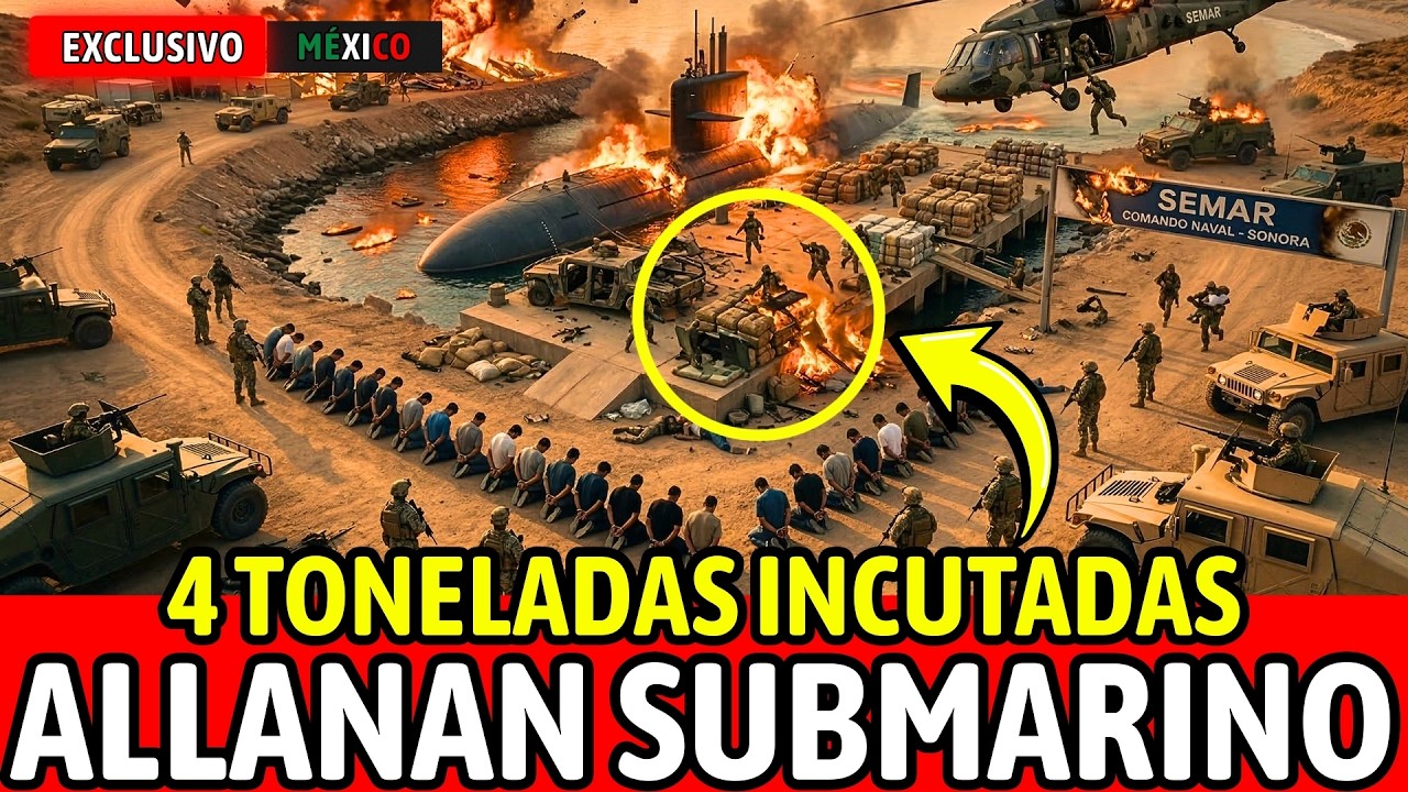 🚨¡NARCO SUBMARINO en SONORA! Marinos aseguran 4 TONELADAS y detienen a 27 tripulantes