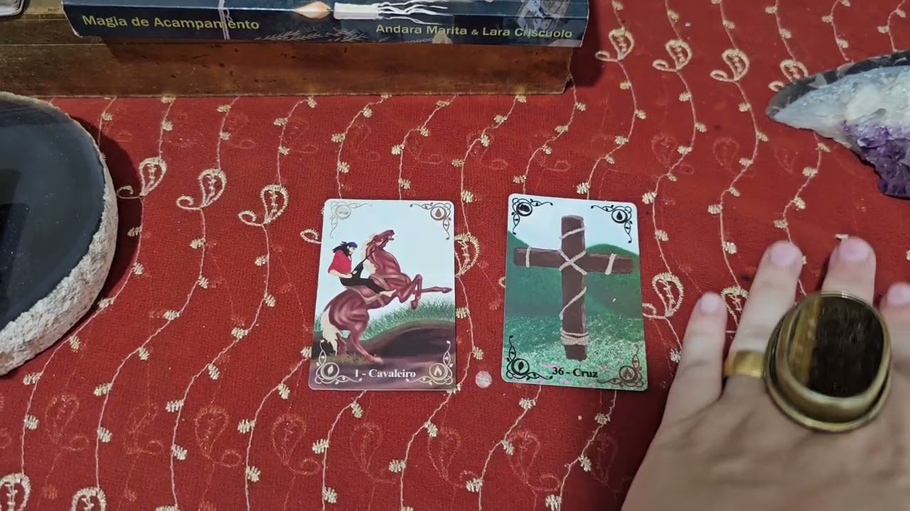 Cavaleiro e Carta da Cruz.  Baralho Cigano.