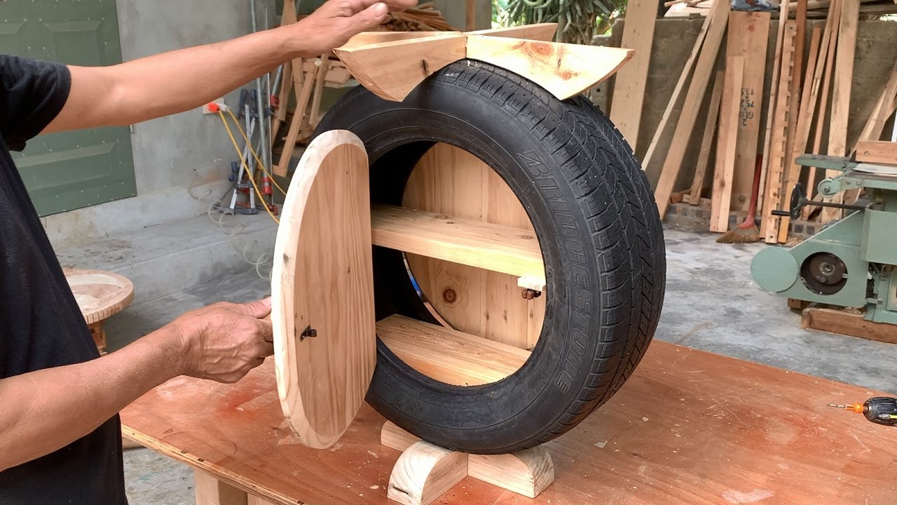 Recycling Design Ideas From Old Car Tires // Unique Outdoor Coffee Table With Extremely Low Cost