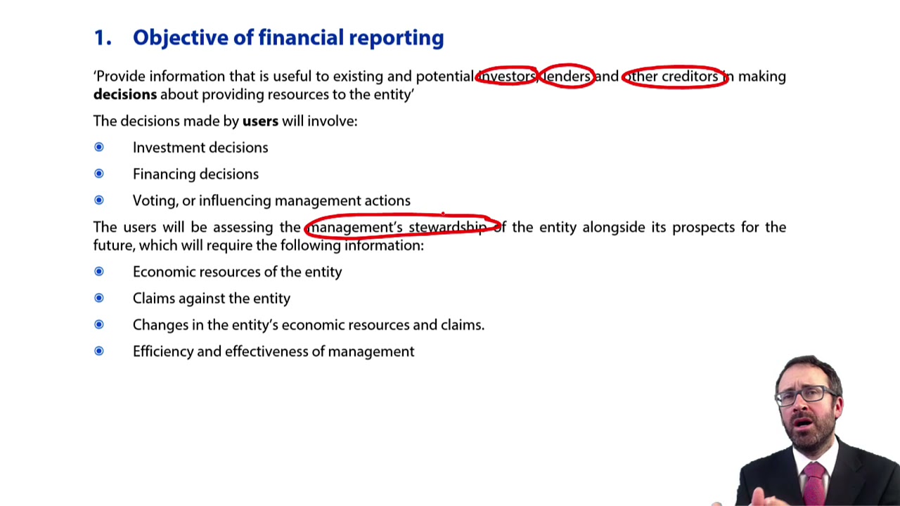 Objective of financial reporting – CIMA F1 Financial Reporting