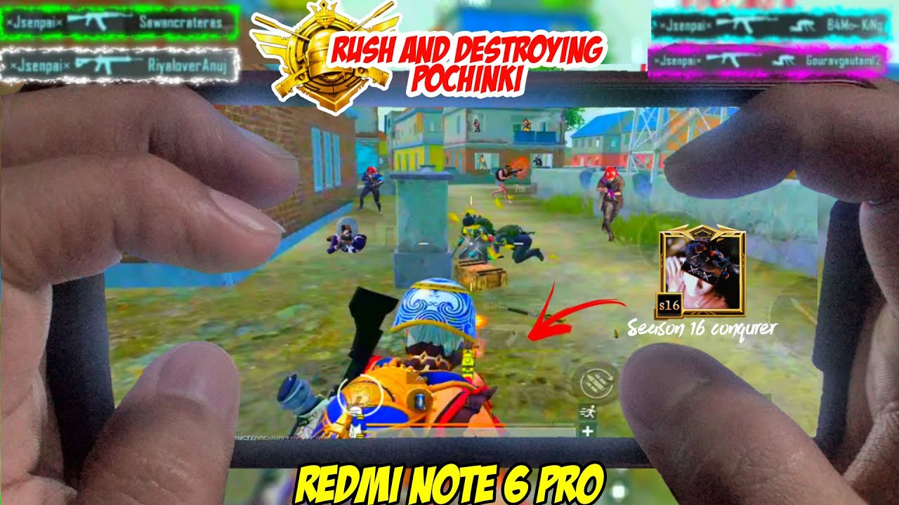 SMOOTH + EXTREME 🔥 REDMI NOTE 6 PRO PUBG TEST |HANDCAM |5FINGER + FULL GYRO!! GAMEPLAY #17