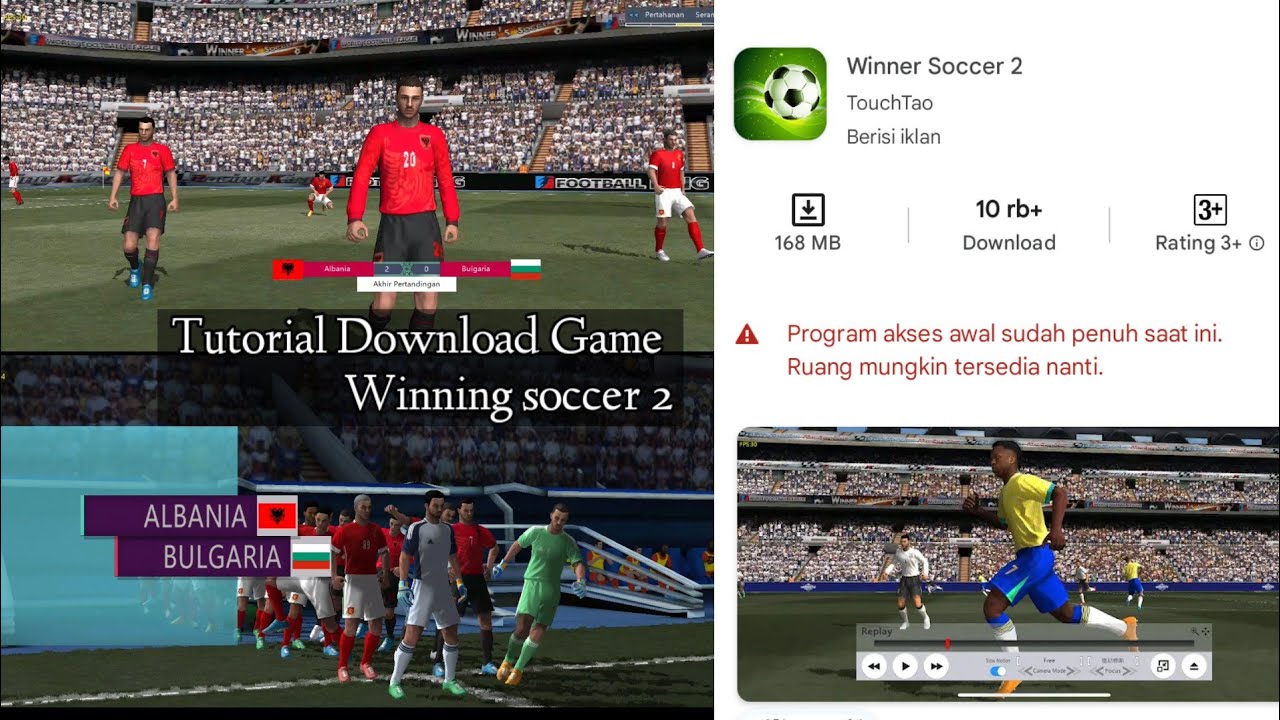 Tutorial men- Download Winner Soccer 2 🎖️
