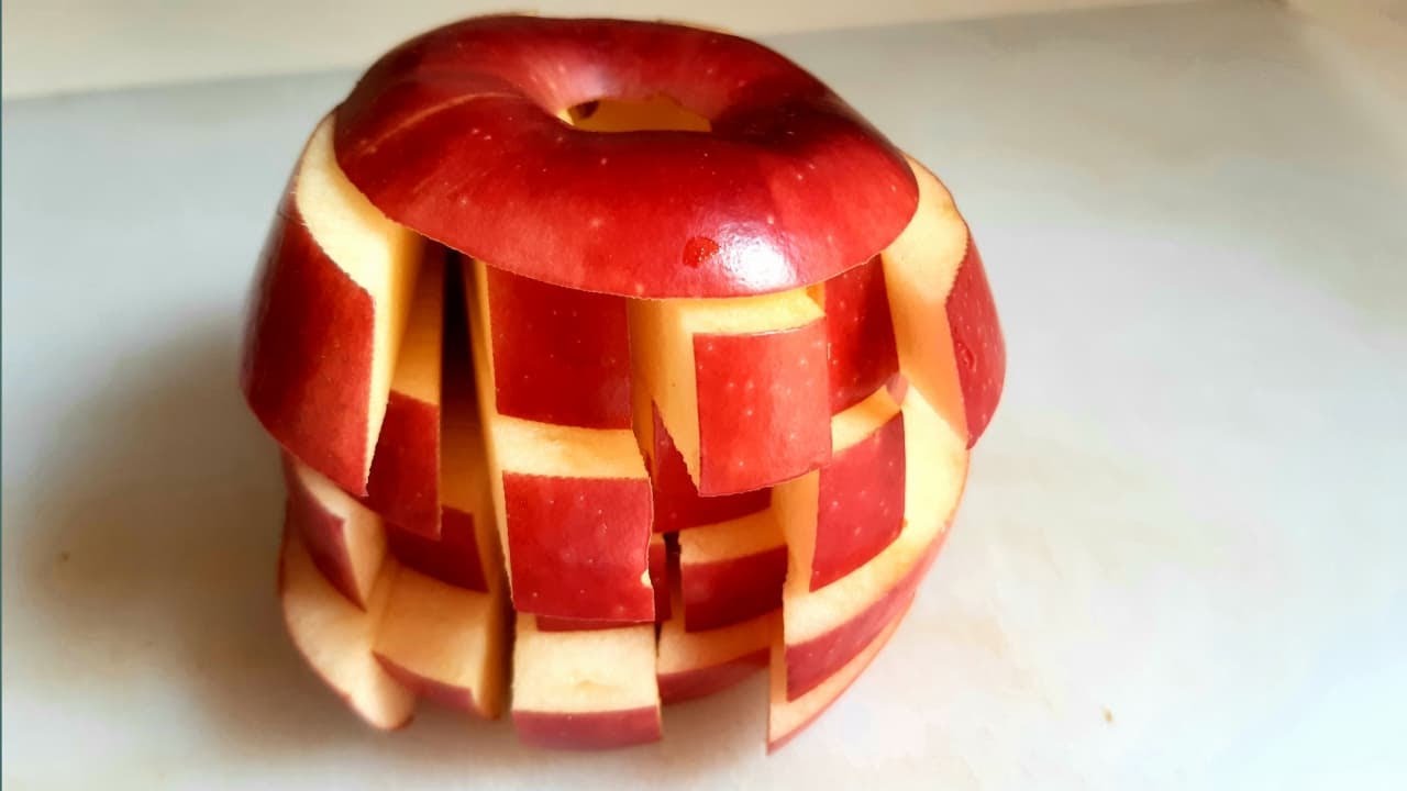 How to cut apple ,|Amazing carving art, Fruits cutting skills