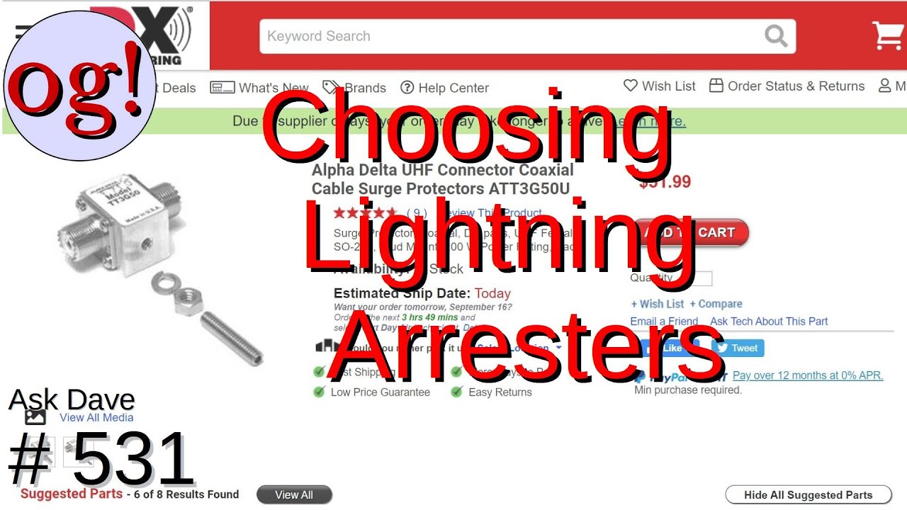 Choosing Lightning Arresters (#531)