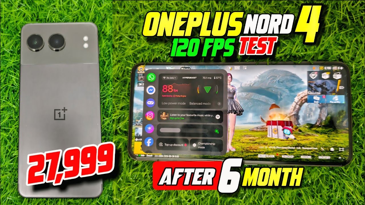 OnePlus nord 4 120 FPS BGMI Gaming test | battery drain & Heating Best 120 FPS  phone under 28000😨