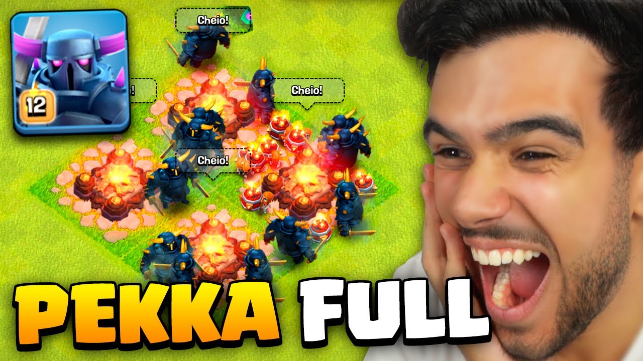 ATAQUEI COM 20 PEKKAS NÍVEL MÁXIMO E DESTRUÍ O CLASH OF CLANS!