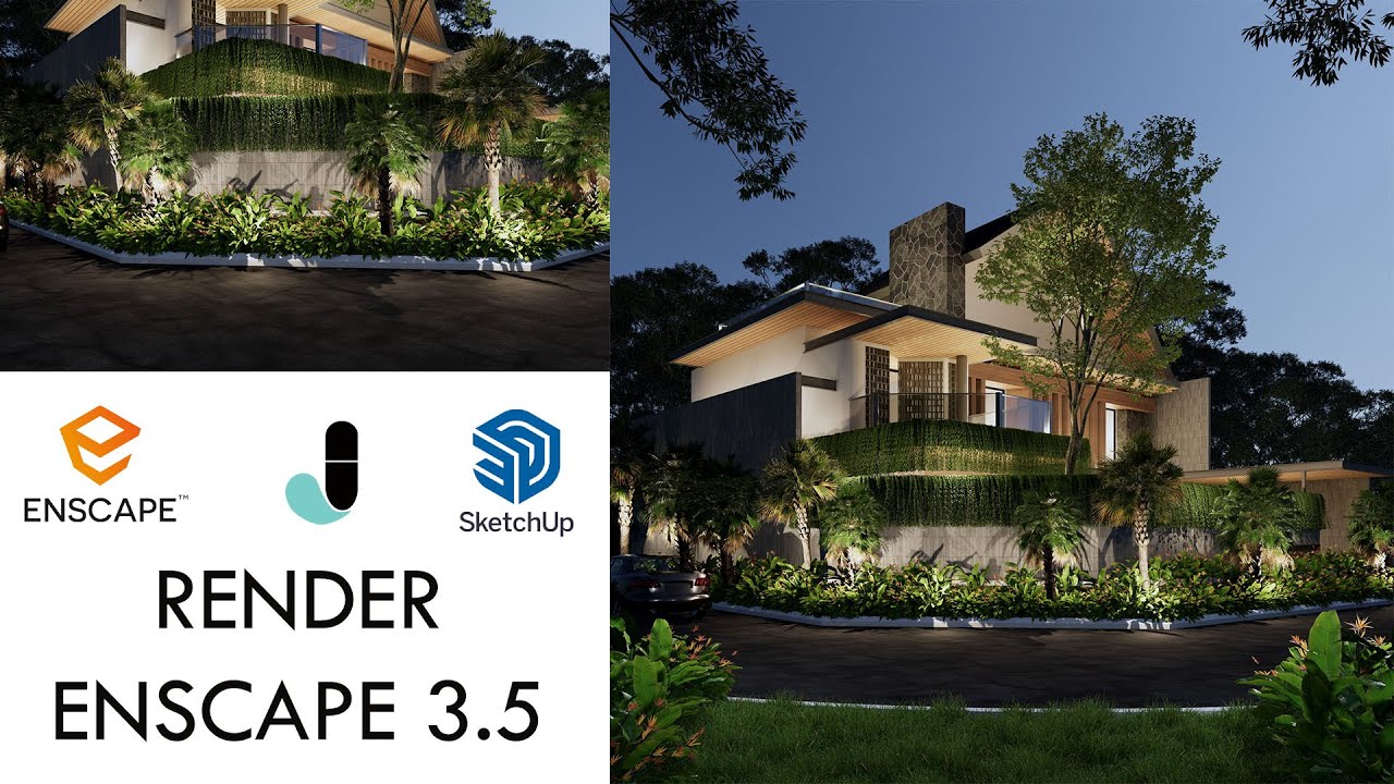 TUTORIAL !! RENDER REALISTIC EXTERIOR #7 || ENSCAPE 3.5 ||