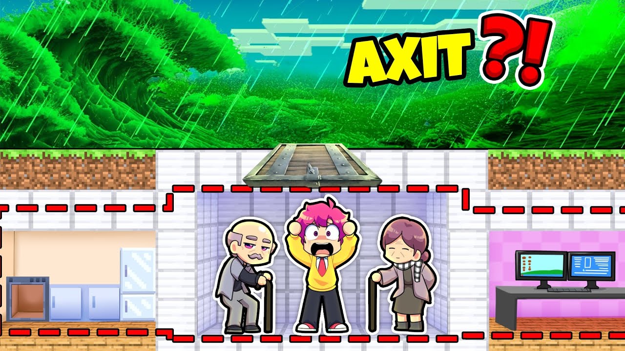 HIHA THỬ THÁCH 24H SỐNG SÓT KHỎI THẢM HỌA AXIT TRONG MINECRAFT*HIHA CÙNG ÔNG BÀ CHỐNG AXIT 😱🤩