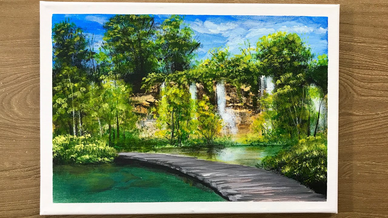 Way to the Waterfalls/ Draw with Baha #36/ Acrylic Painting